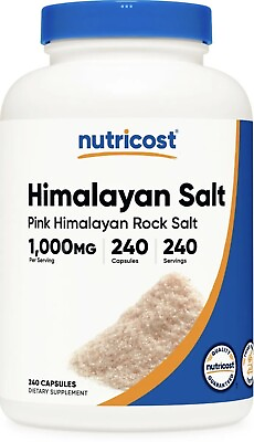 #ad Nutricost Himalayan Salt Himalayan Rock Salt 1000mg 390mg Sodium 240 Capsule $16.10