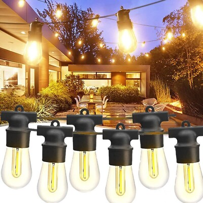 #ad 48FT LED Outdoor String Light Shatterproof Patio Yard Garden Porch Party Lights $34.99