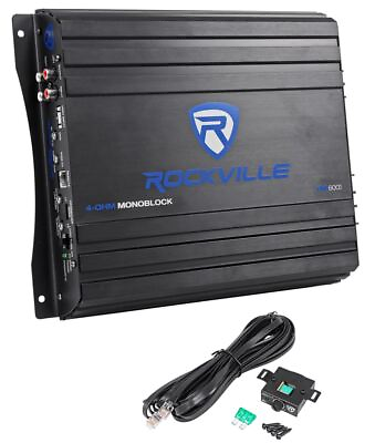 #ad Rockville RVA600.1 1200w Peak Mono Amplifier 200w RMS @ 4 Ohms $64.95