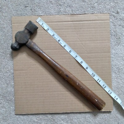 #ad Vintage Ball Peen Hammer 13.5 Inches Wood Handle Steel Head USA 1.8 Pounds $10.49