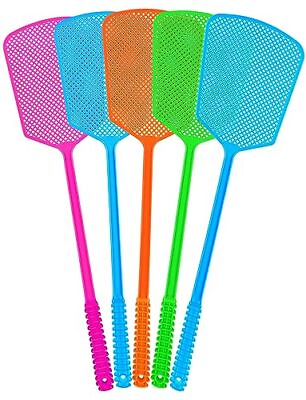 #ad Fly Swatter5 Pack Plastic Heavy Duty Manual Fly Killer Long Handle Flyswatter $9.22