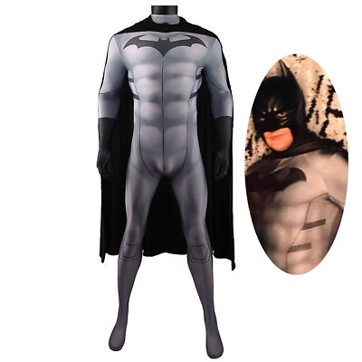 #ad Batman Bruce Wayne Costume Cosplay Bodysuit with Cloak For Kids Adult Ver3 $75.89