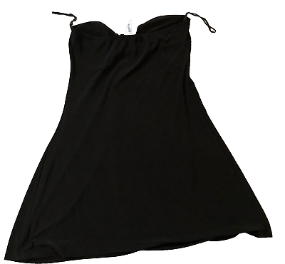 #ad Women’s VTG black Graffiti Brand dress Poly Spandex Strapless XL Made in USA $9.88