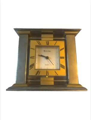 #ad bulova desk clock color: silver size: os $17.87