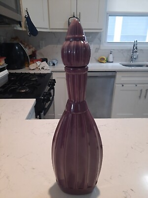 #ad Purple Ceramic Genie Bottle With Stopper $25.00