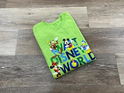 #ad HANES Disney Mickey amp; Minnie Mouse Graphic Green Crew Neck T Shirt Boy#x27;s Size M $27.00