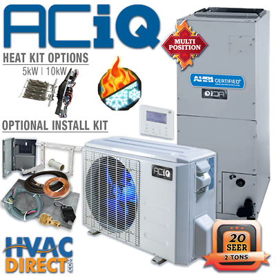 #ad #ad ACiQ 2 Ton Ducted Inverter Heat Pump Split System Central Air Con Kit 20 SEER $2612.50