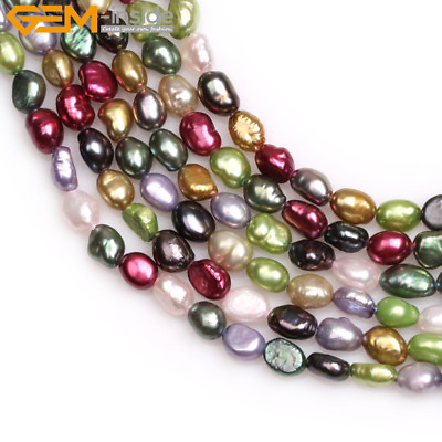 #ad 5 6mm Multi Color Freeform Freshwater Pearl Beads For Jewelry Craft Making 15quot; $5.02