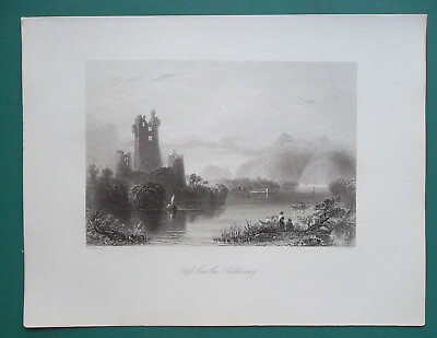#ad #ad IRELAND Ross Castle Killarney 1841 BARTLETT Antique Print Engraving $18.00