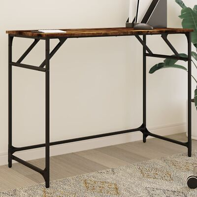 #ad Industrial Rustic Smoked Oak Wooden Home Office Computer Desk Laptop Table Stand $112.99