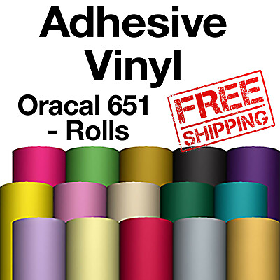 #ad Oracal 651 Vinyl 12quot;x5 Ft roll Adhesive Vinyl 61 Colors Available Craft amp; Hobby $9.98