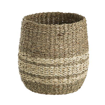 #ad Natural Seagrass amp; Palm Leaf Decorative Storage Basket 9.8quot;D x 9.8quot;H Tan $20.00