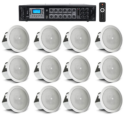 #ad 12 JBL 3quot; Ceiling Speakers6 Zone Bluetooth Amplifier For Restaurant Bar Cafe $969.65