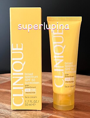 #ad Clinique Sun SPF 50 Solar Smart Sunscreen Face Cream NEW 1.7 oz $29.88
