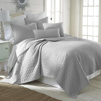 #ad MIDWEST NENA SOLID CLOSOUT QUILT BEDDING BEDSPREAD COVERLET PILLOW CASES SET $27.20