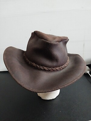 #ad Unisex Brown Leather Hat Size Medium $25.00