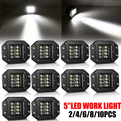 #ad 5quot; 300W Flush Mount LED Lights Pods Backup Reverse Rear Bumper Off Road 4WD $23.55