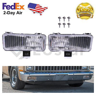 #ad 1 Pair of Front Turn Signal Park Lights Fits 1981 1982 Chevy GMC PU Blazer Jimmy $22.00