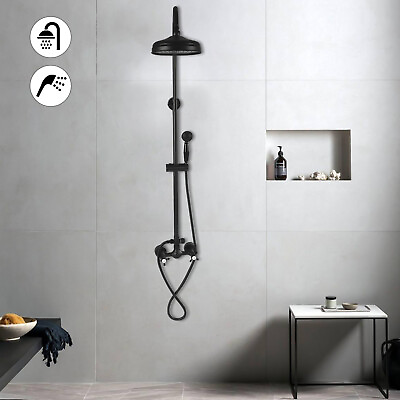 #ad 8quot; Rainfall Shower Head Combo System w Handheld Spray Hotel Shower Faucet Set $99.90