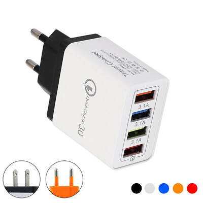 #ad 4USB Ports Charger Outlet 3.1A Wall Charging Adapter Power Supplies Plug US EU C $4.99