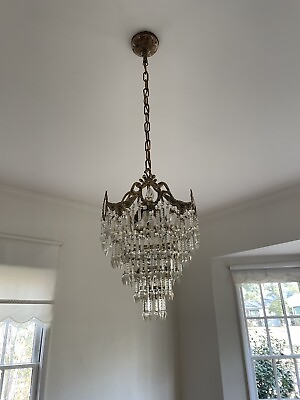 #ad Antique Tiered Crystal Chandelier $2500.00