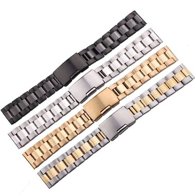 #ad Metal Watch Band Bracelet 316L Solid Stainless Steel Straight End Watchbands $42.99