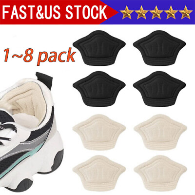 #ad 1 4 Pack Heel Grips for Loose Shoes Heel Cushion Pads No Slip Shoe Inserts Half $3.99