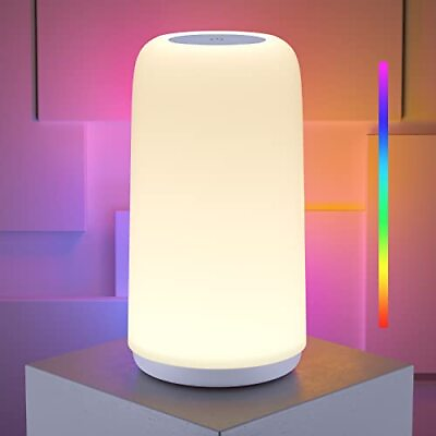 #ad ROOTRO Touch Bedside Table Lamp Sleek Design amp; RGB Mode 3 Way Dimmable Night $32.99