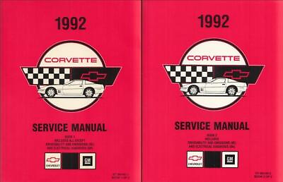 #ad 1992 Chevy Corvette Original Shop Manual 2 Volume Set 92 ZR1 Repair Service $184.95