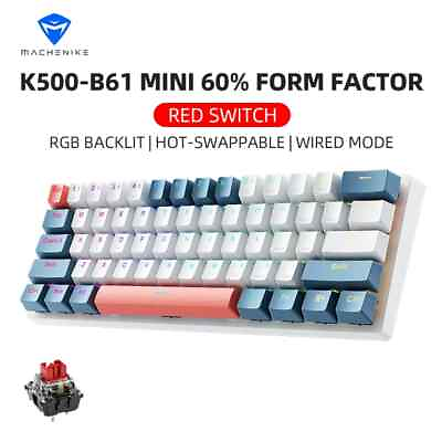 #ad Machenike K500 B61 Mini Mechanical 60% Form Factor 61Keys Gaming Keybaord $43.00