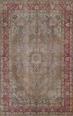 #ad Distressed Floral Traditional Semi antique Area Rug 7x10 Hand Knotted Wool $870.00