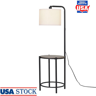#ad #ad Mid Century Style Indoor Floor Lamp W Faux Wood Table Energy Efficient 54 inch $71.22