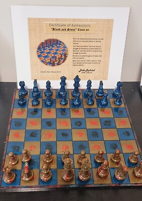 #ad quot;Blood and Stonequot; Chess set Made By Melb Resin Artist... Holographic 3D Effect. AU $225.00