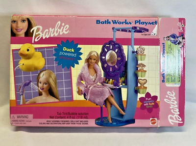 #ad Vintage 2000 Barbie Bath Works Playset Shower Mattel Complete $34.58