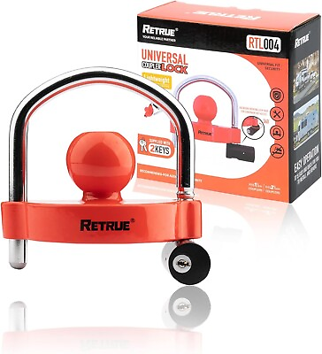 #ad RETRUE Trailer Locks Ball Hitch Coupler Hitch Lock Adjustable Steel U shape $18.99
