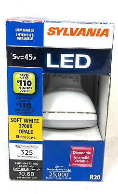 #ad Sylvania R20 LED 45W Using 5W Dimmable E26 Soft White Flood Indoor Outdoor Bulb $8.99