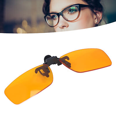 #ad Clip On Glasses Blue Lights Blocking 180°Vertical Flip Orange Glasses Clip Lens $12.98