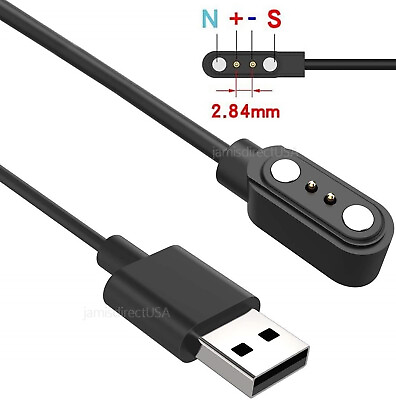 #ad 2 Pin Universal USB Data Charging Cable Magnetic Charger For Smart Watch 2.84mm $3.90