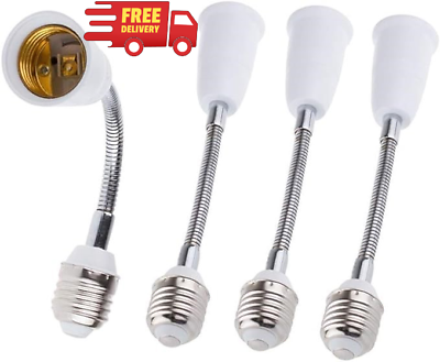 #ad 4 Pack E27 Adjustable Flexible Light Bulb Extension Socket Lamp Adapter Extender $14.00