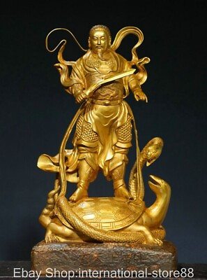 #ad 16quot; Old Chinese Buddhism Copper Gilt Emperor Zhenwu Buddha Sculpture Statue $475.00