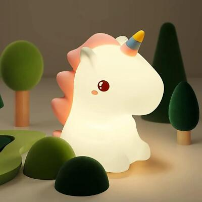#ad Unicorn Silicone LED Night Light Children USB Cartoon Bedroom Decor Touch Lamp $20.99