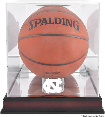 #ad UNC Tar Heels Antique Finish Basketball Display Case w Mirror Back $109.99