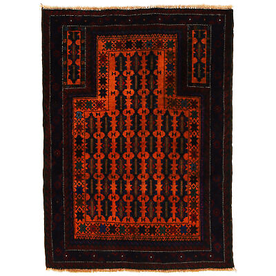 #ad Vintage Hand Knotted Afghan Oriental Wall Hanging Prayer Rug 123x89 cm W12579 $350.10