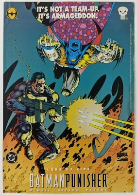 #ad DAMAGED Batman Punisher Lake of Fire Print Ad Comic Poster Art PROMO Official $2.99