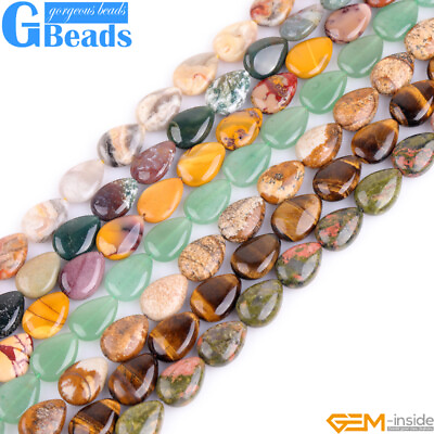 #ad Assorted Drop Shape Natural Gemstones Loose Beads For Jewelry Making 15quot;13x18mm $11.38