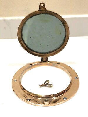 #ad Marine Ship Brass Porthole Window with Single Dog and Mirror Glass Lot 10 $1854.00