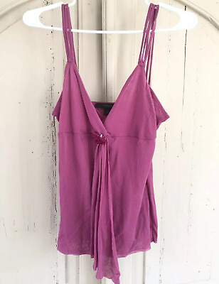 #ad EXPRESS Romantic Cami Top Blouse Vintage Floral Dress Medium Purple Spring $19.95