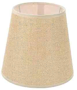 #ad Small Lamp Shade Barrel Fabric Lampshade Natural Linen Hand Crafted for Beige $48.58