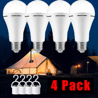 #ad #ad 4PCS Rechargeable Emergency Light Bulb 60W Equivalent 1200mAh Battery Backup New $16.70