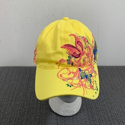 #ad Flower amp; Butterfly Baseball Hat Womens Adjustable Yellow Pink Purple Sequin cap $8.50